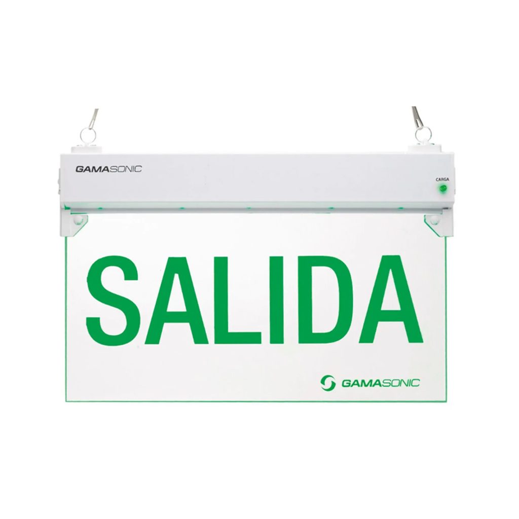 SEÑALÉTICA DE EMERGENCIA GAMASONIC GX05 LED "SALIDA" LETRAS VERDES